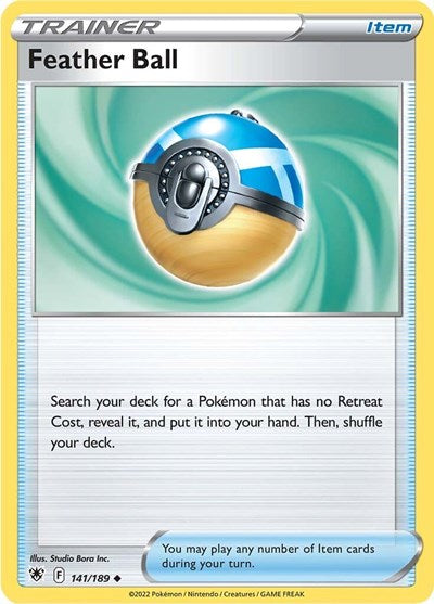 Pokémon card: Feather Ball 141/189 from Astral Radiance (Uncommon), front of card