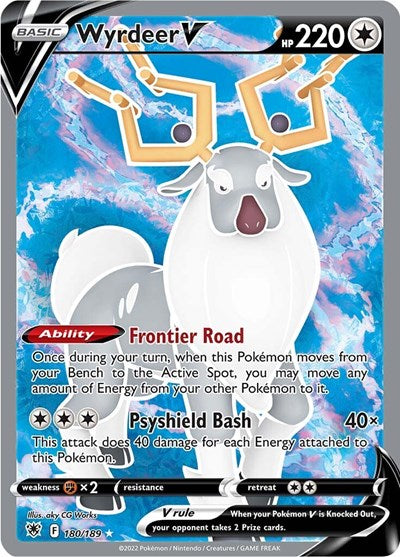 Pokémon card: Wyrdeer V (Full Art) 180/189, Ultra Rare, Astral Radiance