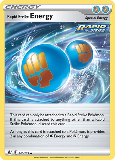 Pokémon card: Rapid Strike Energy 140/163 from Battle Styles (Uncommon), front of card