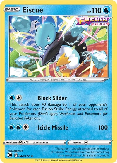Pokémon card: Eiscue 044/172, Rare, Brilliant Stars