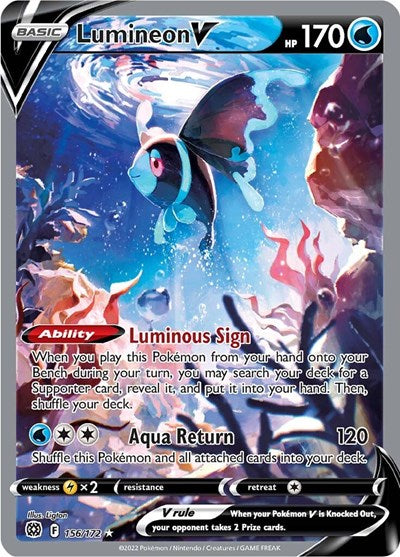 Pokémon card: Lumineon V (Alternate Full Art) 156/172, Ultra Rare, Brilliant Stars