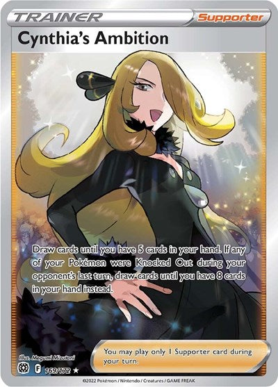 Pokémon card: Cynthia's Ambition (Full Art) 169/172, Ultra Rare, Brilliant Stars