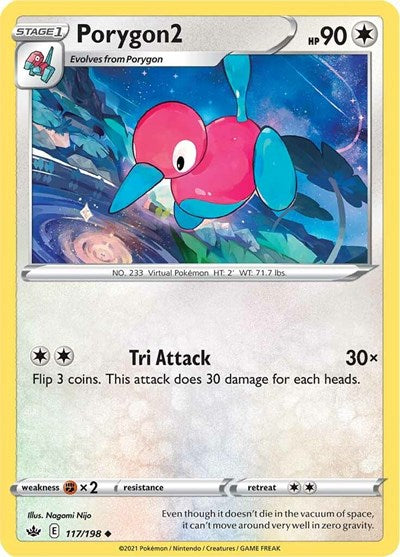 Pokémon card: Porygon2 117/198, Uncommon, Chilling Reign