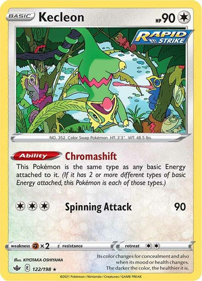 Pokémon card: Kecleon 122/198, Rare, Chilling Reign