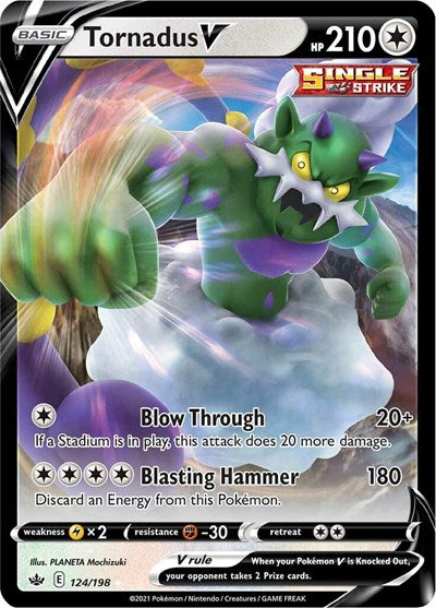 Pokémon card: Tornadus V 124/198, Ultra Rare, Chilling Reign