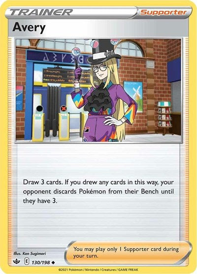 Pokémon card: Avery 130/198, Uncommon, Chilling Reign