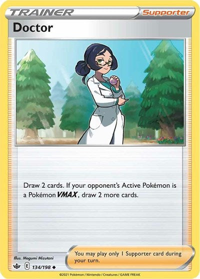 Pokémon card: Doctor 134/198 from Chilling Reign (Uncommon), front of card