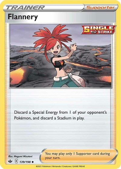 Pokémon card: Flannery 139/198 from Chilling Reign (Uncommon), front of card