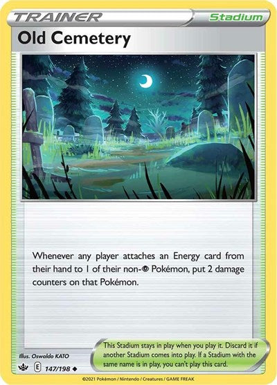 Pokémon card: Old Cemetery 147/198, Uncommon, Chilling Reign