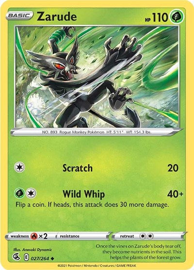 Pokémon card: Zarude 027/264, Uncommon, Fusion Strike