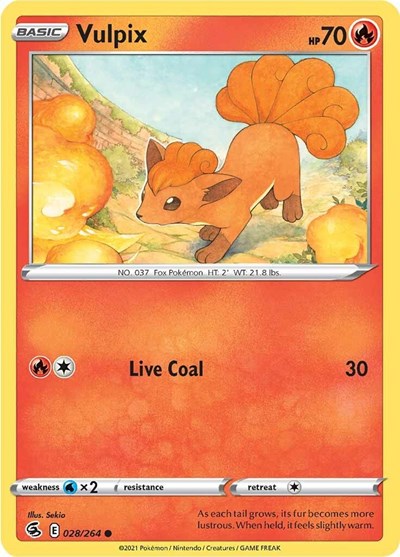 Pokémon card: Vulpix 028/264, Common, Fusion Strike