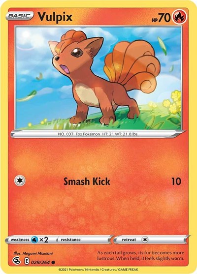 Pokémon card: Vulpix 029/264, Common, Fusion Strike