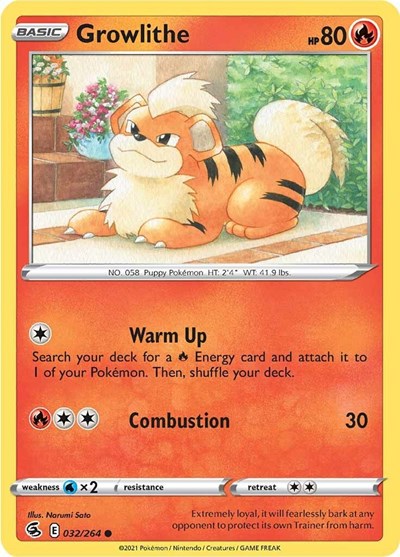 Pokémon card: Growlithe 032/264, Common, Fusion Strike