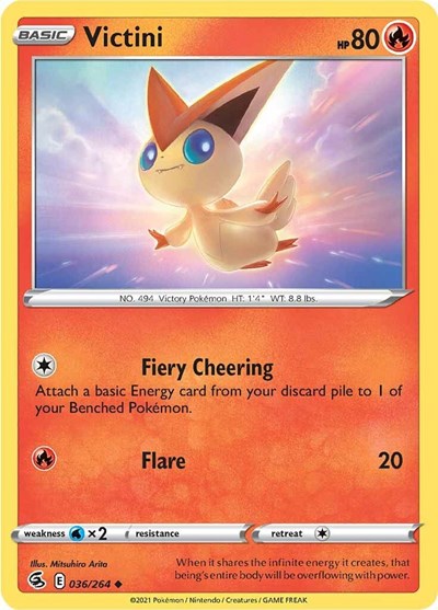 Pokémon card: Victini 036/264, Uncommon, Fusion Strike
