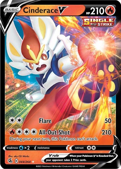 Pokémon card: Cinderace V 044/264, Ultra Rare, Fusion Strike