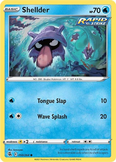 Pokémon card: Shellder 050/264, Common, Fusion Strike