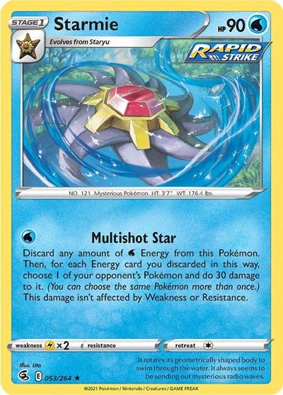 Pokémon card: Starmie 053/264, Holo Rare, Fusion Strike