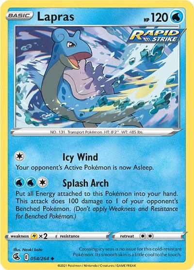 Pokémon card: Lapras 054/264, Uncommon, Fusion Strike