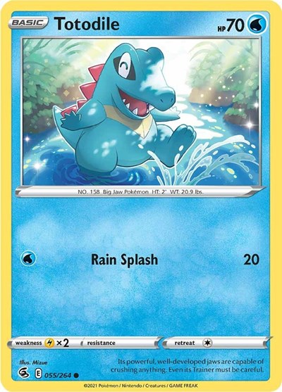 Pokémon card: Totodile 055/264, Common, Fusion Strike