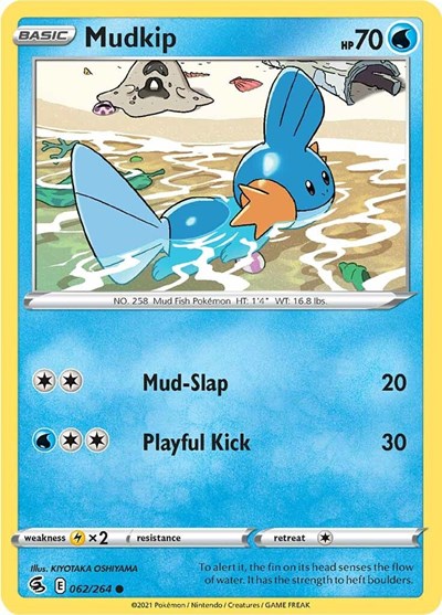 Pokémon card: Mudkip 062/264, Common, Fusion Strike