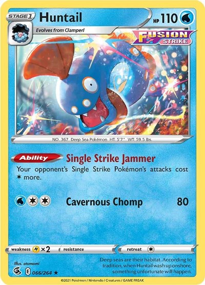 Pokémon card: Huntail 066/264 from Fusion Strike (Rare), Water type, front of card