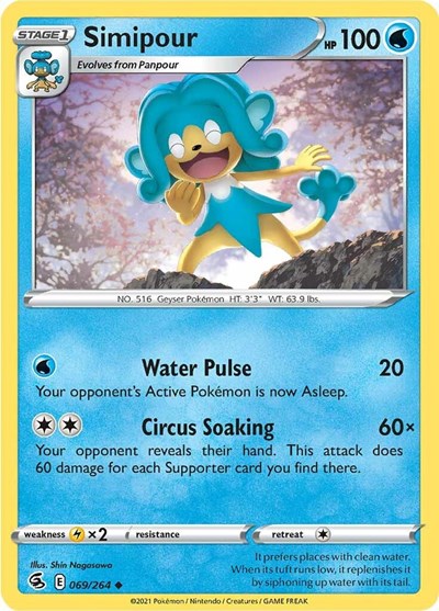 Pokémon card: Simipour 069/264, Uncommon, Fusion Strike
