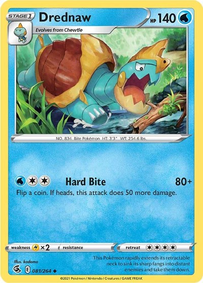 Pokémon card: Drednaw 081/264, Uncommon, Fusion Strike