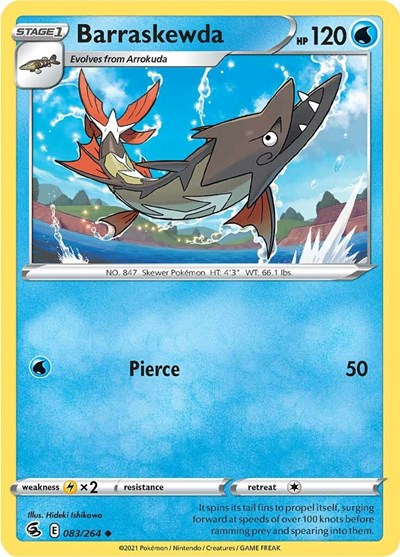 Pokémon card: Barraskewda 083/264, Uncommon, Fusion Strike