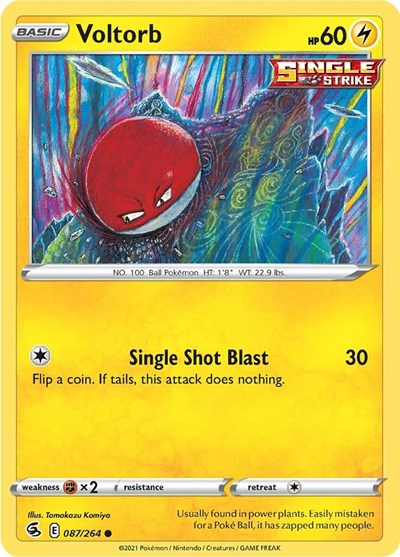 Pokémon card: Voltorb 087/264, Common, Fusion Strike