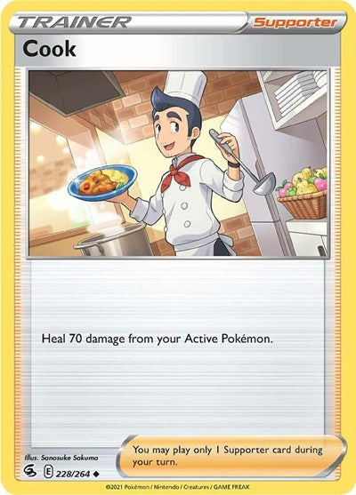 Pokémon card: Cook 228/264 from Fusion Strike (Uncommon), front of card