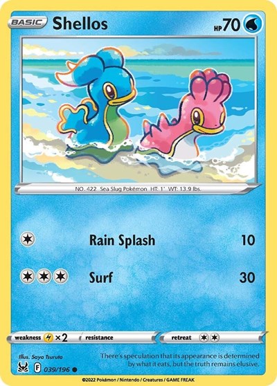 Pokémon card: Shellos 039/196, Common, Lost Origin