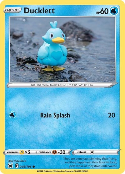 Pokémon card: Ducklett 046/196, Common, Lost Origin