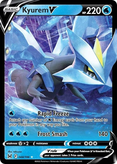 Pokémon card: Kyurem V 048/196, Ultra Rare, Lost Origin