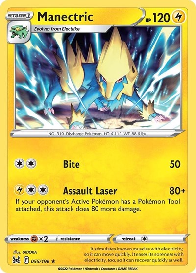 Pokémon card: Manectric 055/196, Rare, Lost Origin