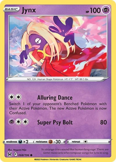Pokémon card: Jynx 068/196, Common, Lost Origin