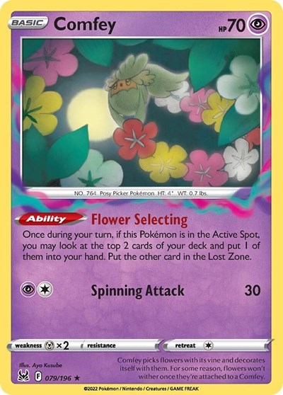 Pokémon card: Comfey 079/196, Rare, Lost Origin