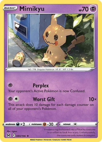Pokémon card: Mimikyu 080/196, Rare, Lost Origin