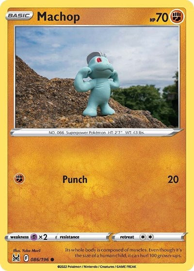 Pokémon card: Machop 086/196, Common, Lost Origin