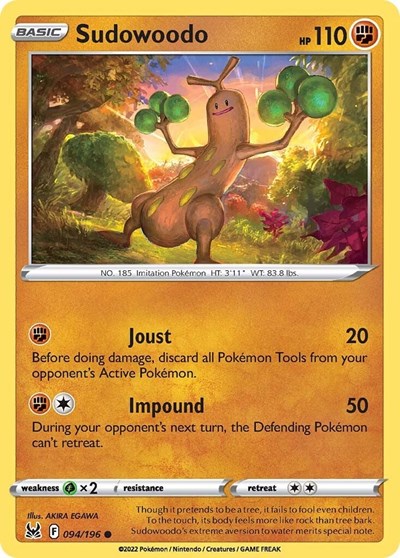 Pokémon card: Sudowoodo 094/196, Common, Lost Origin