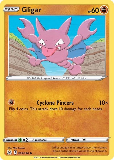 Pokémon card: Gligar 095/196, Common, Lost Origin