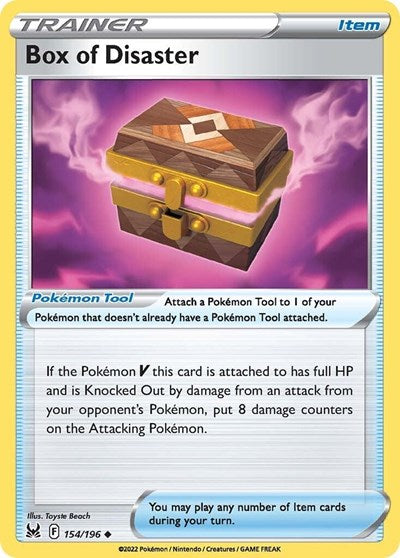 Pokémon card: Box of Disaster 154/196 from Lost Origin (Uncommon), front of card