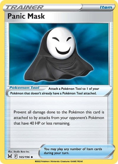 Pokémon card: Panic Mask 165/196 from Lost Origin (Uncommon), front of card
