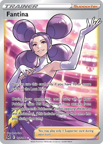 Pokémon card: Fantina (Full Art) 191/196 from Lost Origin (Ultra Rare), front of card