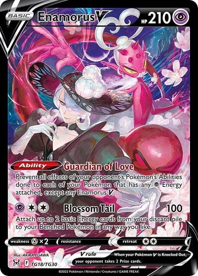 Pokémon card: Enamorus V TG18/TG30, Ultra Rare, Lost Origin Trainer Gallery