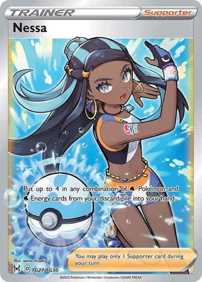 Pokémon card: Nessa TG27/TG30 from Lost Origin Trainer Gallery (Ultra Rare), front of card