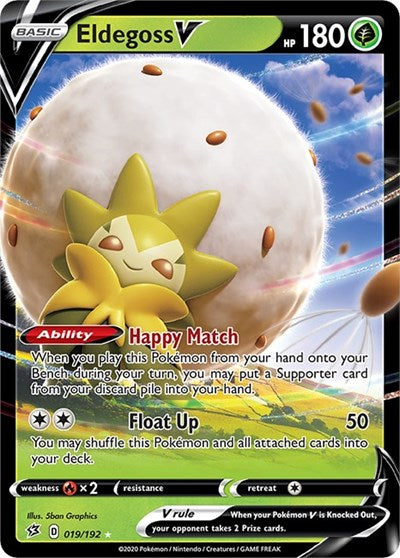 Pokémon card: Eldegoss V 019/192, Ultra Rare, Rebel Clash