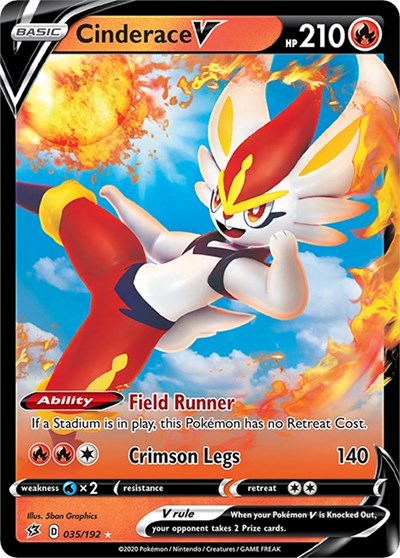 Pokémon card: Cinderace V 035/192, Ultra Rare, Rebel Clash