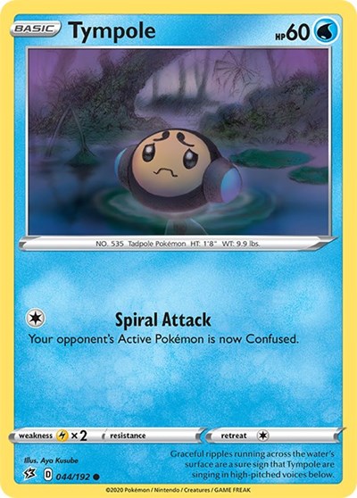 Pokémon card: Tympole 044/192 from Rebel Clash (Common), Water type, front of card