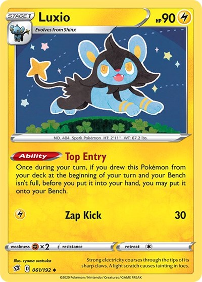 Pokémon card: Luxio 061/192 from Rebel Clash (Uncommon), Lightning type, front of card