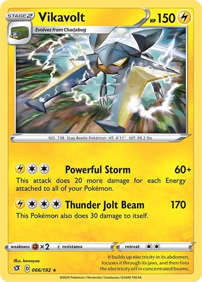 Pokémon card: Vikavolt 066/192, Holo Rare, Rebel Clash